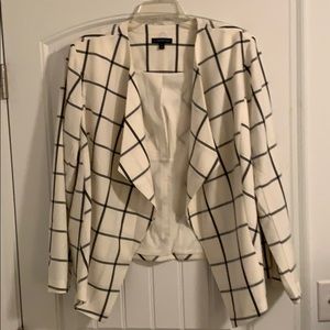 Lane Bryant - white and black checkered Blazer